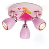 Bild von Brilliant LED Deckenstrahler PRINCESS, Halogen, LED wechselbar, Spotrondell rosa, 3 x GU10 max. 3W, 11cm Höhe, schwenkbar, Metall