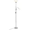 Bild von Brilliant Deckenfluter Spari, LED wechselbar, Warmweiß, LED Stehlampe Lesearm silber/weiß