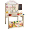 Bild von roba® Kaufladen Minishop, natur, mit Theke und Tafel