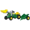Bild von rolly toys® Tretfahrzeug rollyToys John Deere mit Frontlader und Anhänger