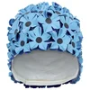Bild von Fashy Badekappe Fashy - Badehaube Gummibadehaube Badekappe Gummi Blüten Blau Schwarz