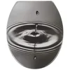 Bild von WENKO WC-Sitz WC-Sitz Duroplast WC Toiletten Sitz Waterdrop Toilettensitz Grau (1-St), mit Absenkautomatik, Fix-Clip Befestigung