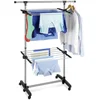 Bild von Maximex Turmwäscheständer Modell Platzsparend, Wäscheständer mit 2 Etagen und 6 Rollen, Trockenlänge 11 m, klappbar