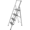 Bild von WENKO Trittleiter Modell Alu-Design, Klapptritt Leiter, rutschsichere XXL-Stufen, klappbar, bis 150 kg
