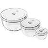 Bild von Zwilling Aufbewahrungssystem Fresh & Save BOWLS, Glas, (Set, 6-tlg., 1 Vakuumschüssel + Deckel (S / 12 cm), (M / 18 cm) + (L / 24 cm), Vakuumschüssel Set S/M/L / 6-tlg., Glas