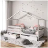 Bild von IDIMEX Hausbett ENA, Kinderbett Hausform 90x190 cm aus Massivholz mit Rausfallschutz Weiß