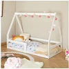Bild von IDIMEX Hausbett TAMI, Hausbett Kinder Bodenbett Kinderbett Kiefer-Massivholz 70x140 cm