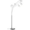 Bild von Reality Leuchten Stehlampe Tommy, Bogenleuchte 5-flammig, exkl 5x E14 max 28W, mit Fussschalter, Ein-/Ausschalter, Lesearm, Leuchtmittel wechselbar, warmweiß - kaltweiß, Stehlampe Wohnzimmer mit Stoffschirmen und verstellbaren Spots