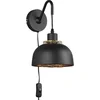 Bild von Reality Leuchten Wandleuchte Punch, Ein-/Ausschalter, ohne Leuchtmittel, warmweiß - kaltweiß, Industrie-Look mit Doppelschirm schwarz-gold, exkl 1xE27 max 40W