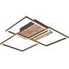 Bild von Reality Leuchten LED Deckenleuchte MOBILE, LED Deckenlampe 2700-6000K 3200 Lumen inkl Fernbedienung CCT, CCT - über Fernbedienung, Nachtlichtfunktion, mehrere Helligkeitsstufen, LED fest integriert, Farbwechsler, warmweiß - kaltweiß, dimmbar Nachtlicht schwenkbare LED Elemente schwarz + Holz-Optik