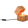 Bild von TRIO Leuchten Schreibtischlampe TREASURE, Deko Tischleuchte Schatzkiste inkl 1xE14 LED 225 Lumen 2700K, Ein-/Ausschalter, Leuchtmittel wechselbar, Warmweiß, Licht startet bei öffnen der Box, Schnurschalter, Naturholz Tischlampe