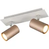 Bild von TRIO Leuchten Deckenstrahler MARLEY, GU10 Deckenspot 1-flammig, exkl 2x GU10 max 35W, Wandspot, Leuchtmittel wechselbar, warmweiß - kaltweiß, flexibel verstellbarer GU10 Deckenspot in coffee + warm grey, 30x9 cm