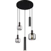 Bild von TRIO Leuchten Pendelleuchte MATARO, Hängelampe schwarz, Leuchtmittel wechselbar, Leuchtmittel wechselbar, warmweiß - kaltweiß, mit chrombedampften Glas Lampenschirmen smokefarbig