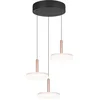 Bild von TRIO Leuchten LED Pendelleuchte CELESTE dimmbare LED Hängelampe aus Metall und Glas, 7,5W, 750 Lumen, Dimmfunktion, LED fest integriert, Warmweiß, 3-flammig einfach höhenverstellbar von 50-200 cm 3-Stufen Dimmfunktion