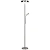 Bild von Reality Leuchten LED Stehlampe PALERMO, LED Stehleuchte mit Fernbedienung, 27,5W 2000 Lumen CCT, CCT - über Fernbedienung, Dimmfunktion, Lesearm, Memoryfunktion, getrennt schaltbar, LED fest integriert, warmweiß - kaltweiß, dimmbar, Lichtfarbe einstellbar 3000-6000K warm-/kaltweiß, Höhe 183 cm