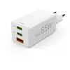 Bild von Hama Schnellladegerät, GaN, 2x USB-C, 1x USB-A, Mini-Ladegerät, PD, 65 W, Weiß
