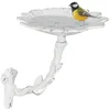 Bild von relaxdays Vogeltränke Blüte Gusseisen 0.57 l, weiß