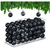 Bild von relaxdays Weihnachtsbaumkugel Weihnachtskugeln im 96er Set (96 St), schwarz