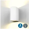 Bild von B.K.Licht Außen-Wandleuchte LED Wandlampe Außen & Innen Wandspot 15x9cm schwarz/weiß IP44, LED wechselbar, Warmweiß, 3000K Hauswand Up Down 2x GU10 5W 400lm Terrasse Garten