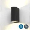 Bild von B.K.Licht Außen-Wandleuchte LED Wandlampe Außen & Innen Wandspot 15x9cm schwarz/weiß IP44, LED wechselbar, Warmweiß, 3000K Hauswand Up Down 2x GU10 5W 400lm Terrasse Garten