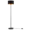 Bild von B.K.Licht Stehlampe BKL1417 Stehleuchte Vintage, mit Fußtaster, Lampenschirm aus Stoff, ohne Leuchtmittel, max. 40 Watt, Wohnzimmerlampe, Industrial, 30x141,5 cm, Schwarz-Gold