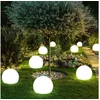 Bild von etc-shop LED Gartenleuchte, LED-Leuchtmittel fest verbaut, Neutralweiß, 9er Set LED Solar Steck Kugel Leuchten Grundstück Erdspieß Park