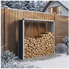 Bild von casa.pro Kaminholzregal, BxTxH:158x47x152 cm, »Kalmar« Brennholzunterstand aus Stahl 158x47x152cm Anthrazit
