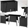 Bild von tectake Sitzgruppe Rattan Gartenlounge für 2 Personen, zusammenschiebbar, (Loungeset Lausanne, 3-tlg., für Außen in Schwarz), widerstandsfähig, UV-beständig, mit Sicherheitsglasplatte