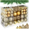 Bild von tectake Weihnachtsbaumkugel Weihnachtsdeko 100er-Set, Durchmesser 3, 4 und 6 cm (1 St), aus bruchsicherem Kunststoff, Schnüre zum Aufhängen