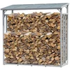 Bild von Quick Star Kaminholzregal Außen Aluminium Pro, Mehrere Größen, Mit / Ohne Wetterschutz, BxTxH:143x70x145 cm