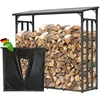 Bild von Quick Star Kaminholzregal Außen Metall Pro, Mehrere Größen, Mit / Ohne Wetterschutz, BxTxH:143x70x145 cm, Wetterschutz inklusive