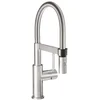 Bild von Villeroy & Boch Küchenarmatur Steel Expert Compact mit Brausekopf (schwenkbarer Auslauf, spritzarmes Arbeiten dank Laminarstrahl) Hochdruck-Armatur, Umschaltfunktion, wassersparend, Edelstahl massiv