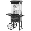 Bild von Royal Catering Popcornmaschine 5 kg/h Popcornmaker mit Wagen Retro-Design 195/235°C schwarz Gastro