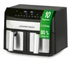 Bild von GOURMETmaxx Heißluftfritteuse Doppelkammer-Heißluftfritteuse 2x 3,5L - Edelstahl, 2400 W, Airfryer mit Synchro-Garzonen, Timerfunktion & Touchdisplay