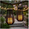 Bild von NOWA LED Solarleuchte, LED-Leuchtmittel fest verbaut, Solarlampe Gartendeko Laterne LED Feuereffekt Außenleuchte 2er Set