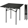 Bild von Spetebo Campingtisch Klapptisch schwarz mit Tragetasche - mit einrollbarer Tischplatte (Anzahl, 1-St., Stück), platzsparend verstaubar