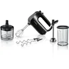 Bild von BOSCH Handmixer Home Professional MFQ4980B, Edelstahl Besen/Knethaken, Mixfuß, schwarz, 850 W, Spiralkabel, 5 Stufen, Turbostufe, Zerkleinerer, Mixbecher, Made in EU