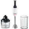 Bild von BOSCH Stabmixer ErgoMaster Serie 4 MSM4W220, 4 Klingen, Zerkleinerer, Becher, weiß, 600 W, Mixfuß Edelstahl, großer Bedienhebel, Keramikkupplung, Made in Europe