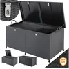 Bild von Casaria Auflagenbox (1 St), XXL Polyrattan Wetterfest 625L UV-beständig Rollen Wintergarten