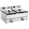 Bild von Royal Catering Fritteuse RCSF 16DTH, 12000 W, 2 x 16 L Doppel mit Ablasshahn Kaltzone 2 x 6000 W Profi Gastro 400 V