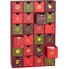 Bild von BRUBAKER befüllbarer Adventskalender DIY Weihnachtskalender mit 24 Türchen zum Befüllen - Rot Grün Gold (Traditionelles Weihnachten, 1-tlg), Kalender für Gutscheine Süßigkeiten 39 cm Pappe