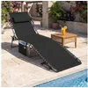 Bild von Outsunny Gartenliege Liegestuhl, wetterfeste Campingliege bis 130 kg belastbar, Sonnenliege, 1 St., Klappliege, Stahl Oxford-Stoff Schwarz 188 x 57 x 30 cm