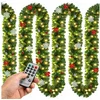 Bild von Kunstgirlande, Casaria, Höhe 28 cm, Weihnachtsgirlande Deko mit Fernbedienung 2x 5m 80 LED Weihnachten