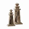 Bild von Mirabeau Dekoobjekt Deko-Leuchtturm 2er Set Bourgneuf braun/schwarz