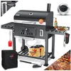 Bild von KESSER Holzkohlegrill Grillwagen BBQ Smoker XXL Holzkohlegrill mit Deckel, Rädern, Edelstahl-Griff, Thermometer, Grillrost, Standgrill, Kohlegrillwagen