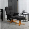 Bild von HOMCOM Massagesessel mit Fußhocker, Stauraum Relaxsessel mit Liegefunktion (Relaxsessel, 2-St., Fernsehsessel), mit Seitentasche, Fernbedienung, Holzrahmen, Polyester, Schwarz