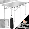 Bild von tectake Campingtisch Aluminium-Camping-Klapptisch, 140 x 70 x 70 cm, lässt sich klappen (Outdoor-Tisch, 1-St., in grau), Wetterfest, bodenschonende Kunststoffkappen, mit Tragetasche