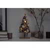 Bild von Spetebo LED Dekolicht Holz LED Weihnachtsbaum 37 cm im Naturlook, 2, LED, warmweiß, Holz Deko Tannenbaum mit Sternen und Lametta