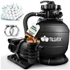 Bild von tillvex Sandfilteranlage tillvex Sandfilteranlage 13.200L/h mit 1200g Filterbällen + Pumpe (Poolfilter Selbstansaugend Sandfilter Schwimmbecken, Filteranlage 7-Wege Ventil & 2in1 Adapter Ø32-38mm), Pool 13.200L/h bis 40.000L + 1200g Filterbälle