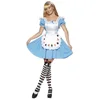 Bild von Smiffys Kostüm Alice im Wunderland Dirndlkleid, Klassisches Alice-Kostüm für Dein Abenteuer im Wunderland